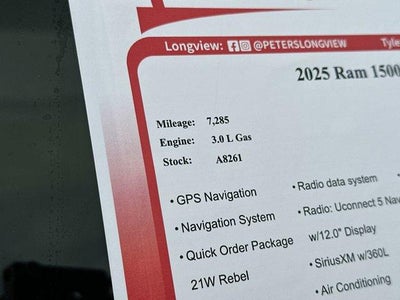 2025 RAM 1500 Rebel 4x4 Crew Cab 5'7" Box