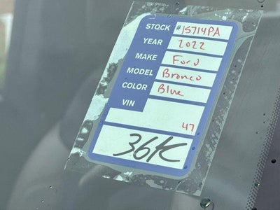 2022 Ford Bronco Wildtrak 2 Door Advanced 4x4