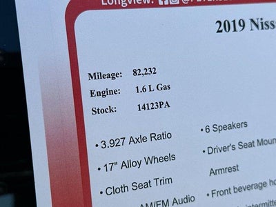 2019 Nissan Kicks SV FWD